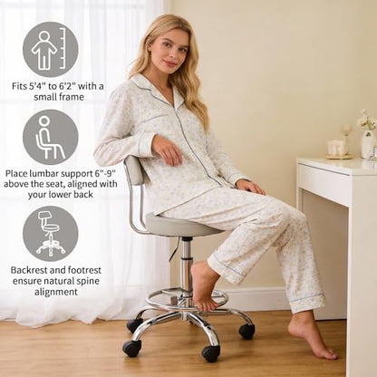 Rolling Massage Chair (Grey / With Back & Footrest)