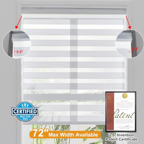 Zebra Blinds for Windows (60"w X 72"h / White)