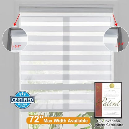 Zebra Blinds for Windows (34.5"w X 72"h / White)