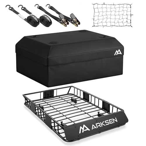 54" x 34" x 6" Roof Rack Cargo Basket with Bag (54" Roof Rack W/Bag, Net, 2 Straps)
