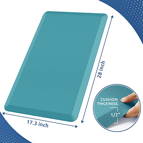 Kitchen Mat Cushioned Anti Fatigue Rug Standing and Comfort Floor Mats (Green / 28"L x 17.3"W x 0.5"Th)