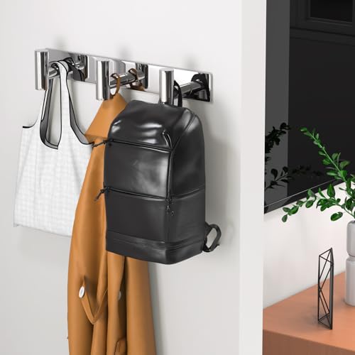 Wall Mounted Coat Rack ("T" Shape 3 Hooks - 1 Pack / Glossy)