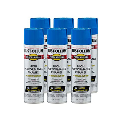 Professional High Performance Gloss Safety Blue Spray Paint (Gloss Safety Blue / 15 Ounce (Pack of 6))