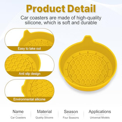 Car Cup Holder Coaster (Yellow)