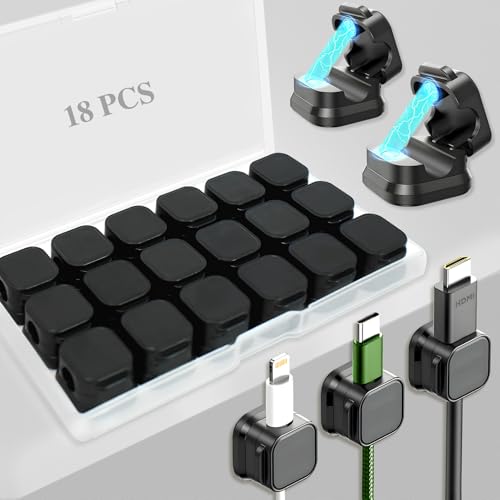 18 Pack Cord Organizer Holder (Black)