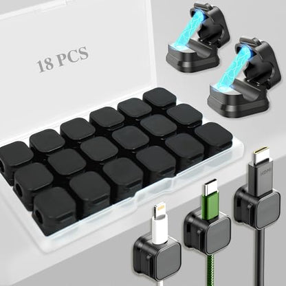 18 Pack Cord Organizer Holder (Black)