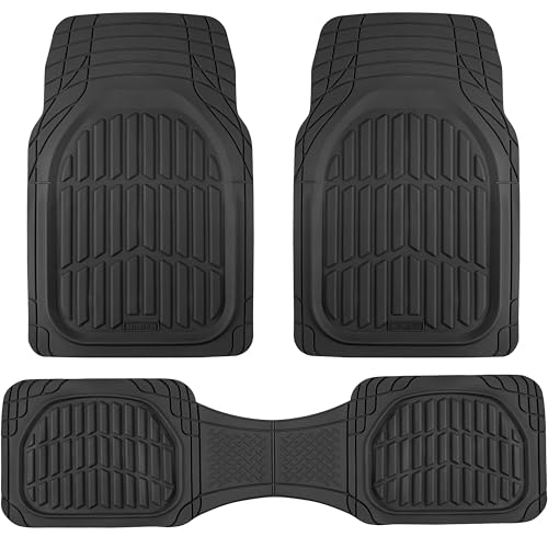 FlexTough LITE Rubber Car Mats Full Set (Full Set Lite (Sedan, Compact) / Black)