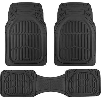 FlexTough LITE Rubber Car Mats Full Set (Full Set Lite (Sedan, Compact) / Black)
