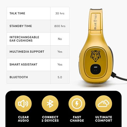 Storm Gold Wireless Trucker Bluetooth Headset with Mic (Gold / Storm Gold)