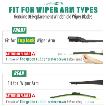 Windshield Wiper Blades Replacement for Porsche Macan 2015 (24"+20"+15")