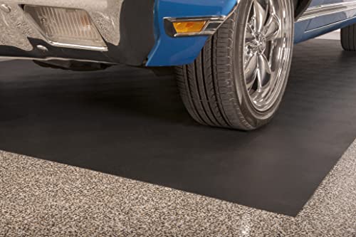 Seamless Sheet Vinyl Shed Flooring Cover with Bonded Fibrous Backing (8' x 10' / Midnight Black)