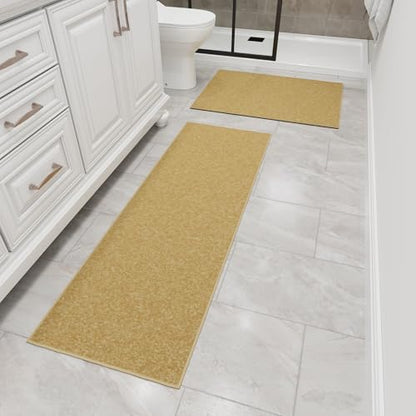 Kitchen Rug Set of 2 (Solid Beige)