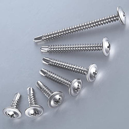 200pcs）#8×1 1 (#8X1-1/4" / Silver)