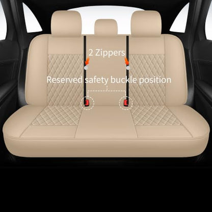 Solid Black Full Set Car Seat Covers (N1 Beige / Full Set)