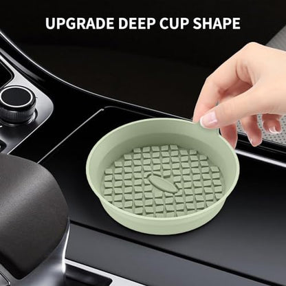 Car Cup Holder Coasters [4 Pack] Silicone Cups Mats (4pack-desert Sage)