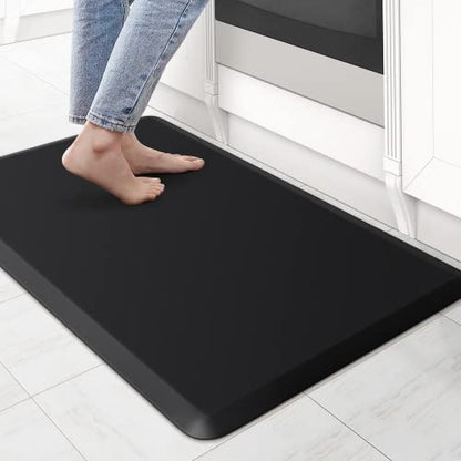 Kitchen Mat Cushioned Anti Fatigue Rug Standing and Comfort Floor Mats (Black / 28"L x 17.3"W x 0.5"Th)