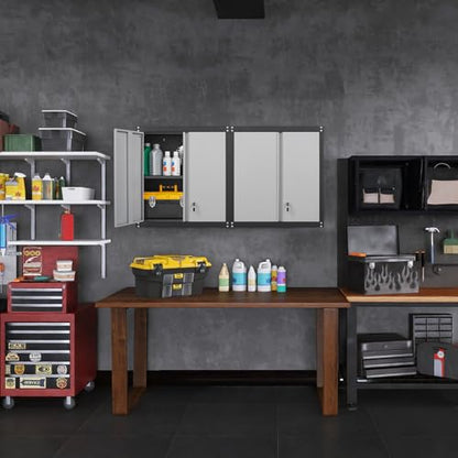 Lockable Storage Cabinet (28"H / Black & Grey)
