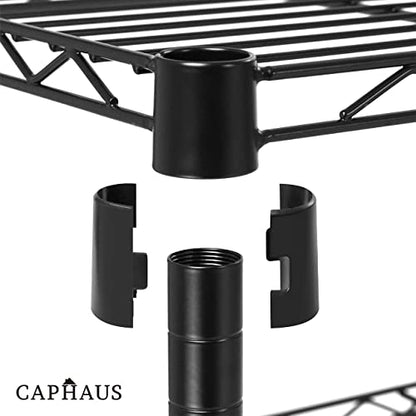 3/4/5-Tier Adjustable Height Wire Shelving Unit, Metal Steel Storage Shelve, Rack Shelving, Garage Shelving Storage Organizer, Utility Storage Shelf, 3-Tier Without Wheels, Black (3-tier / No Wheel)