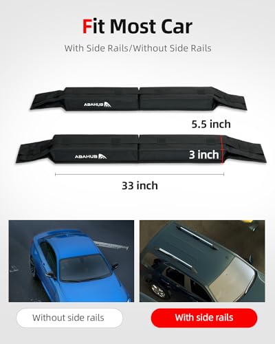 Soft Roof Rack Pads System for Surfboard (32 inch (Use without Cross Bar))