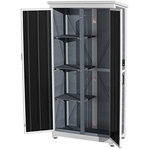 Outdoor Storage Cabinet (Grey/Black / 65.5"H)