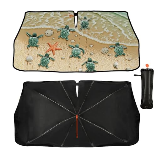 Sea Turtles Car Windshield Sun Shade Umbrella Style Sunshade Funny (57'' X 30'' / style-AB23)