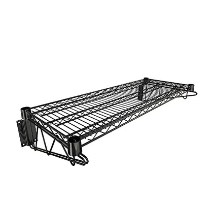 14" x 36" Black Epoxy Wire Wall Mount Shelf (Black / 14" x 36")