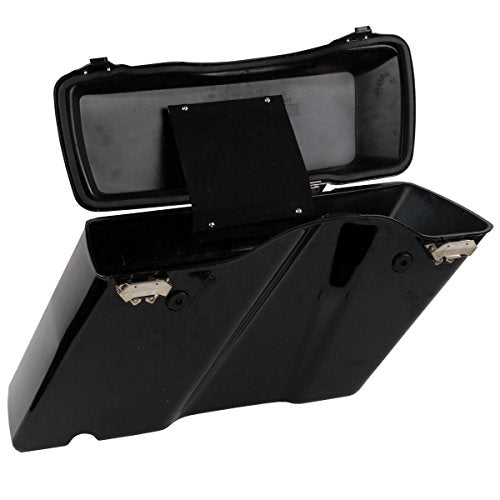 Motorcycle Hard Saddlebags with Chrome Conversion Brackets Fit For Harley Softail Deluxe Heritage Softail 1984 (Vivid Black W/ Chrome Latches)