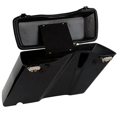 Motorcycle Hard Saddlebags with Chrome Conversion Brackets Fit For Harley Softail Deluxe Heritage Softail 1984 (Vivid Black W/ Chrome Latches)