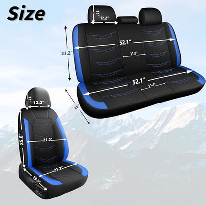 Front Car Seat Cover (N2 Black Blue / Front Seat)