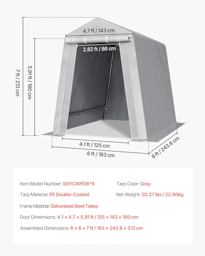 6x8x7 FT Heavy (Gray / 6x8x7ft)