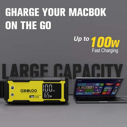 GT4000S 12V 4000A Peak Jump Starter with 100W Two (Yellow)