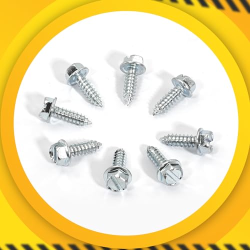 Upgraded】 100 Pcs License Plate Mounting Screws for Car Dealers #14 x 3