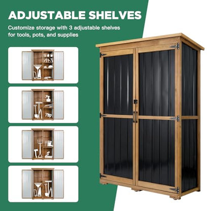 Outdoor Storage Cabinet (Black / 46" x 18" x 68")