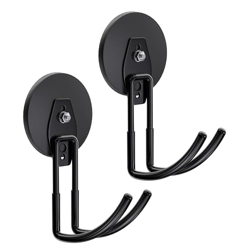 Strong Magnetic Hooks Heavy Duty Magnetic Garage Hook (Black_J_Hooks)