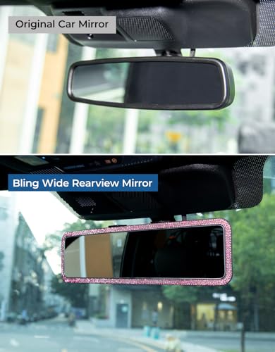 Car Rear View Mirror (Pink)