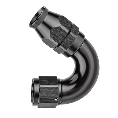 10AN 150 Degree PTFE One Piece Full Flow End Hose Fitting Aluminum Black (10AN / 150 Degree)
