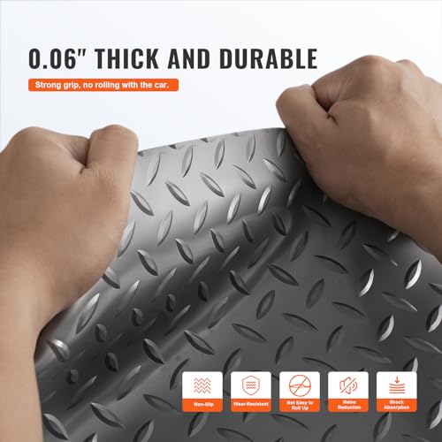 Floor Mat 13 x 4.9 FT PVC Flooring Roll (Silver / 13 x 4.9 FT)