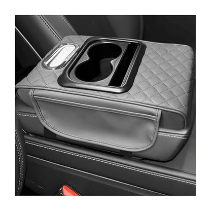 Car Center Console Armrest Pillow (Gray, Embroidered)