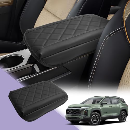 Center Console Cover Compatible with Chevy Equinox Accessories 2025 2026 2027 Equinox Armrest Cover Center Console Pad 2027 Equinox LT (2025-2027 Equinox Thick Black B)