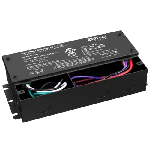 60W 24V 5-in-1 Dimmable LED Driver,AC 110-277V to DC Power Supply (24V 60W)