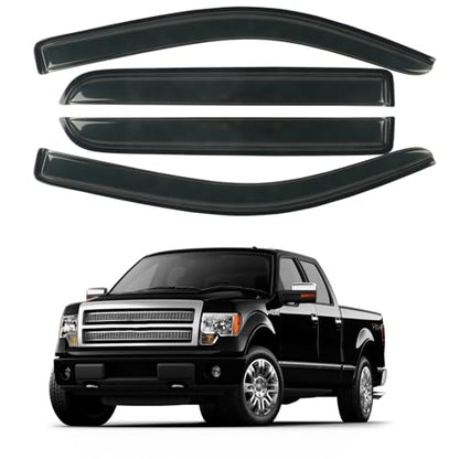 Rain Guards Window Visors Fit for 2009 (For 2009-2014 F150 SuperCrew)