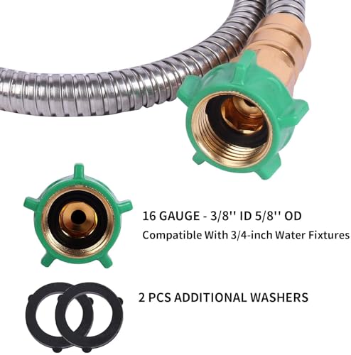 Metal Short Garden Hose 1 ft (1 Feet / Style A)