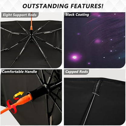 Car Front Windshield Sunshade (Wolf Purple Starry Sky)