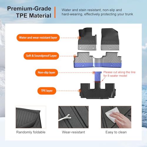 7&8 Floor Mats Cargo Mat Compatible with 2020