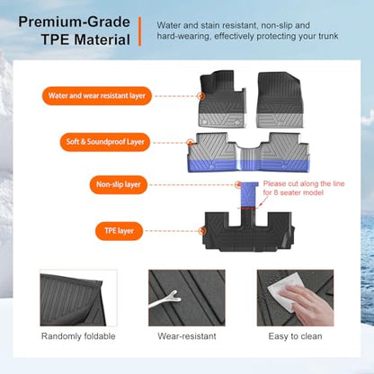 7&8 Floor Mats Cargo Mat Compatible with 2020