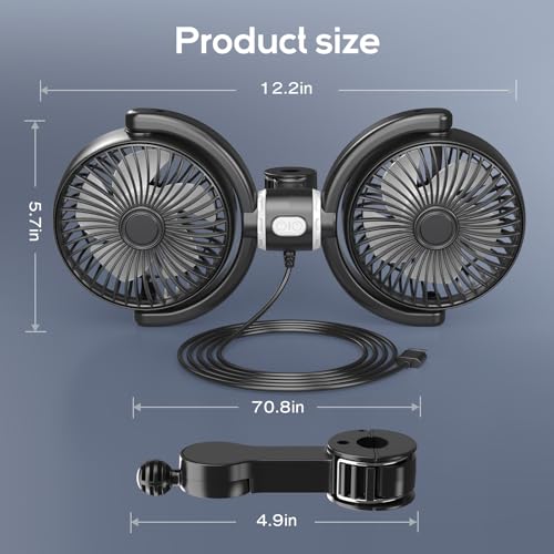 USB Car Fan for Backseat for Kids