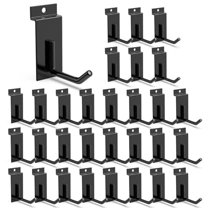 Slatwall Straight Hooks 30PC (Black / 3"x30)
