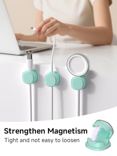 Magnetic Cable Clips (9-PCS Cyan)