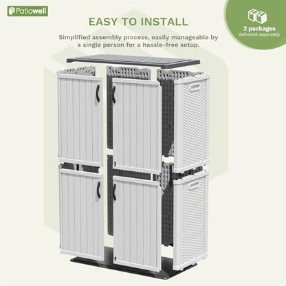 50 cu.ft Resin Outdoor Storage Shed (Light Gray / 50 Cu FT Cabinet)