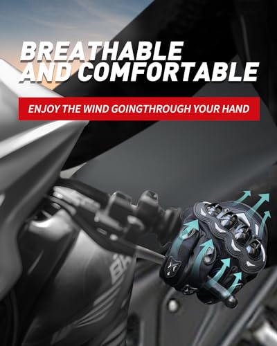 Breathable Motorcycle Gloves (Grey / XX-Large)